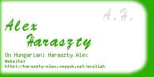 alex haraszty business card
